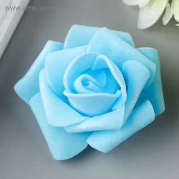 Розочка из фоамирана, синяя d-4 см