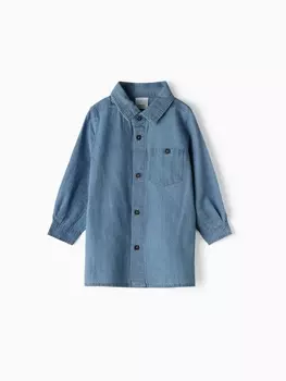 Рубашка детская джинсовая KAFTAN, размер 32 (110-116 см), голубая