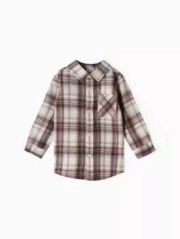 Рубашка детская фланелевая KAFTAN, размер 32 (110-116 см), коричневая