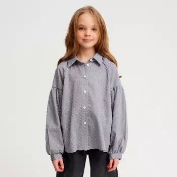 Рубашка детская MINAKU: Cotton collection цвет серый, рост 134
