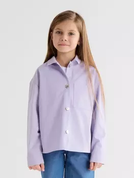 Рубашка детская MINAKU: Jeans collection, лавандовая, рост 158 см