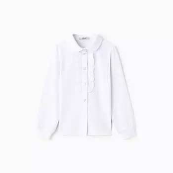 Рубашка для девочки, цвет белый, рост 128 см