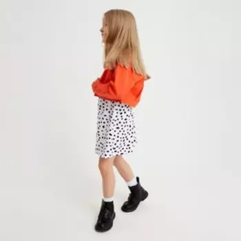 Рубашка для девочки джинсовая, укороченная KAFTAN, размер 34 (122-128 см), цвет оранжевый