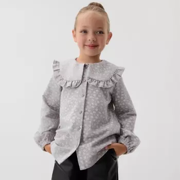 Рубашка для девочки из фланели KAFTAN размер 30 (98-104 см), серый