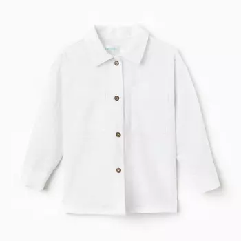 Рубашка для девочки KAFTAN Linen, размер 34 (122-128 см), белая