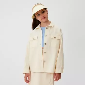 Рубашка для девочки MINAKU: Casual collection KIDS, бежевая, рост 146 см