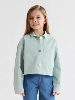 Рубашка для девочки MINAKU: Jeans collection, серо-голубая, рост 152 см