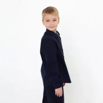 Школьная рубашка для мальчика, цвет тёмно-голубой, рост 146 см
