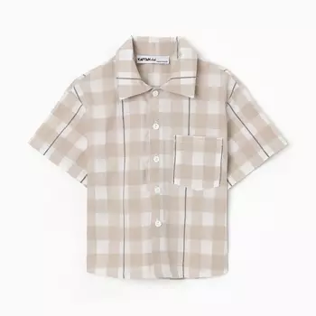 Рубашка для мальчика KAFTAN «Клетка», размер 30 (98-104 см)