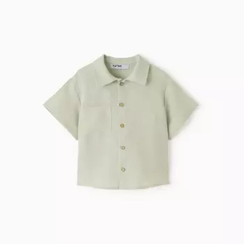 Рубашка для мальчика KAFTAN Linen, размер 34 (122-128 см), зелёная