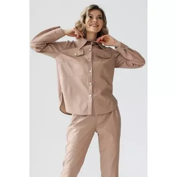 Рубашка из искусственной кожи, размер 42