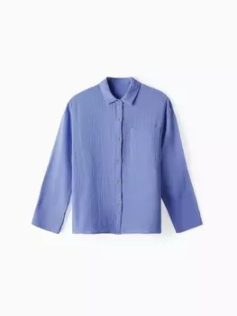 Рубашка из муслина для девочек KAFTAN, рост 146 см, фиолетовая