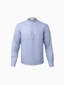 Рубашка мужская MINAKU в полоску, размер 48, белая/голубая
