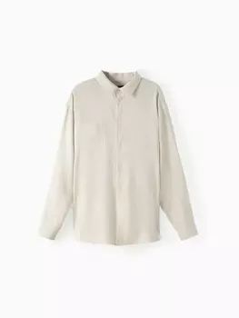 Рубашка мужская с длинным рукавом MIST, размер 56, молочная