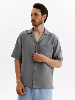 Рубашка мужская с коротким рукавом MIST, размер 48, серая