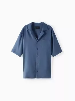 Рубашка мужская с коротким рукавом MIST, размер 50, синяя