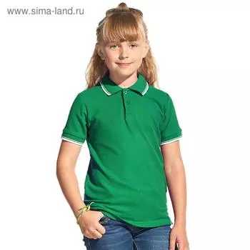 Рубашка поло детская, размер 6 лет, цвет зелёный