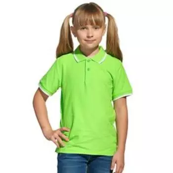 Рубашка поло детская, размер 8 лет, цвет ярко-зелёный