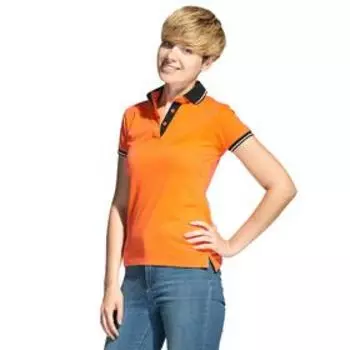 Рубашка женская, размер 48, цвет оранжевый/чёрный