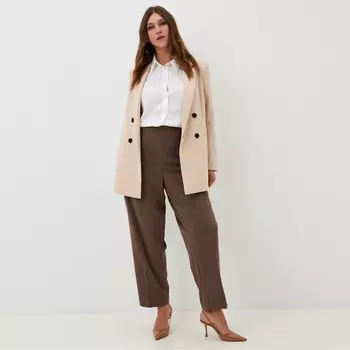 Рубашка шелковая MIST plus-size, р. 56, молочный