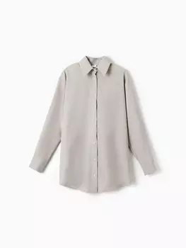 Рубашка женская MINAKU: Velvet Collection, размер 42, серо-бежевый