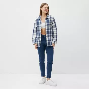 Рубашка женская, цвет синий, размер 44-48