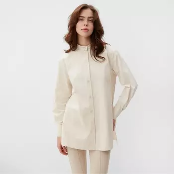 Рубашка женская MINAKU: Casual Collection цвет бежевый, р-р 48