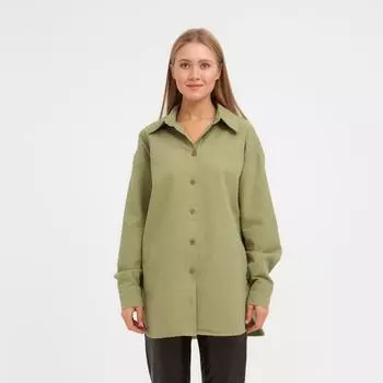 Рубашка женская MINAKU: Casual Collection цвет зелёный, р-р 48