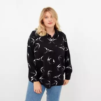 Рубашка женская MIST plus-size, р.58, черный
