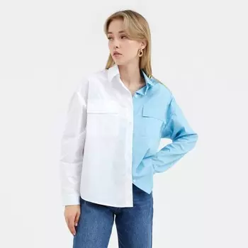 Рубашка женская MIST р.48-50, белый/голубой