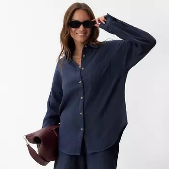 Рубашка женская оверсайз MIST Muslin, размер XS, серый