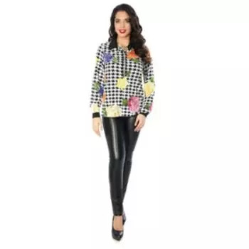 Рубашка женская, размер 48, цвет белый, чёрный