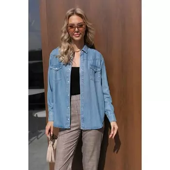 Рубашка женская, размер 48, цвет голубой