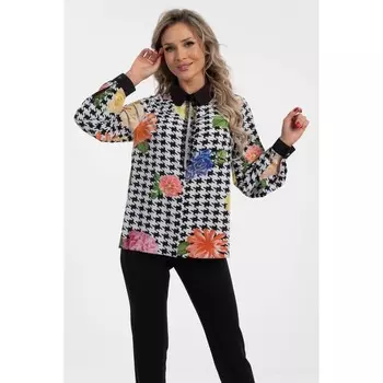 Рубашка женская, размер 50, цвет белый, чёрный