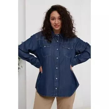 Рубашка женская, размер 50, цвет синий
