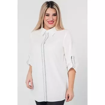 Рубашка женская, размер 52, цвет черно-белый