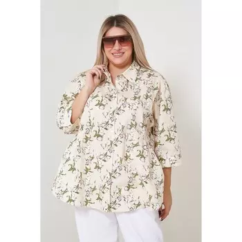 Рубашка женская, размер 60, цвет бежевый