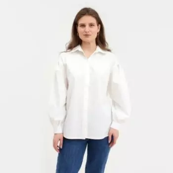 Рубашка женская с объёмными рукавами MINAKU: Casual Collection, размер 48, белый