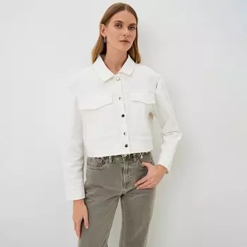 Рубашка женская укороченная с разрезами MIST: Denim, размер 44, белый