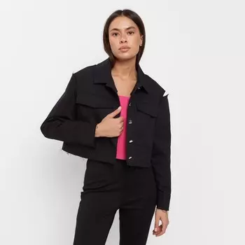 Рубашка женская укороченная с разрезами MIST: Denim, размер 44, чёрный