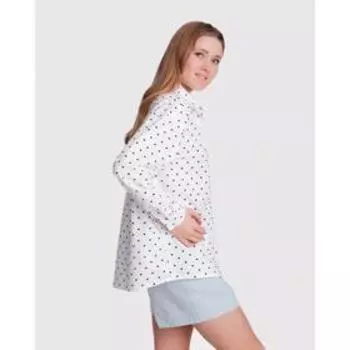 Рубашка женская в сердца MINAKU: Enjoy цвет белый, р-р 42