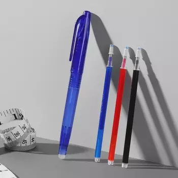 Ручка для ткани термоисчезающая, с набором стержней, белая, розовая, чёрная, синяя