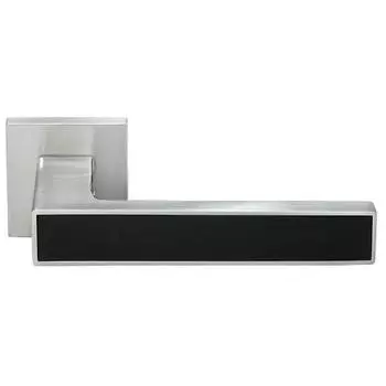 Ручка дверная DIY MH-48-S6 SC/BL, на квадратной розетке 6 мм, цвет матовый хром, черный