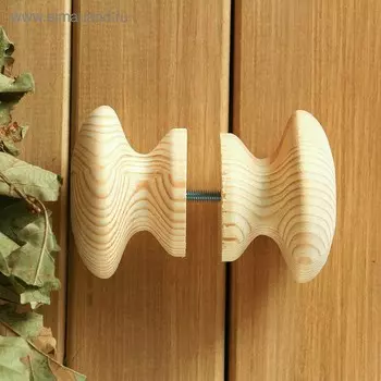 Ручка дверная «Капля», деревянная, для бани и сауны, набор 2 шт., «Добропаровъ»