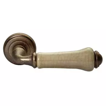 Ручка дверная MH-41-CLASSIC OMB/CH "Umberto", цвет старая матовая бронза, шампань