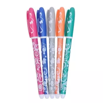 Ручка гелевая Beifa Узоры, чернила синие, узел 0.5 мм, резиновый упор, микс