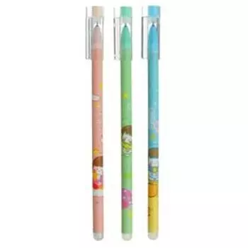 Ручка гелевая Calligrata "Девочка-космонавт" 0.38 мм, со стираемыми чернилами, чеорнила синие, корпус МИКС