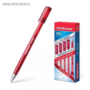 Ручка гелевая ErichKrause G-Tone, узел 0.5 мм, чернила красные, длина линии письма 500 метров