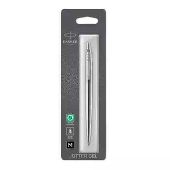 Ручка гелевая, Parker JOTTER CORE STAINLESS STEEL CT, черная, блистер 2020671