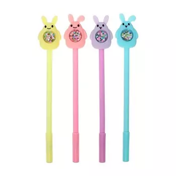 Ручка - прикол гелевая Calligrata «Блеск-Зайчик», МИКС